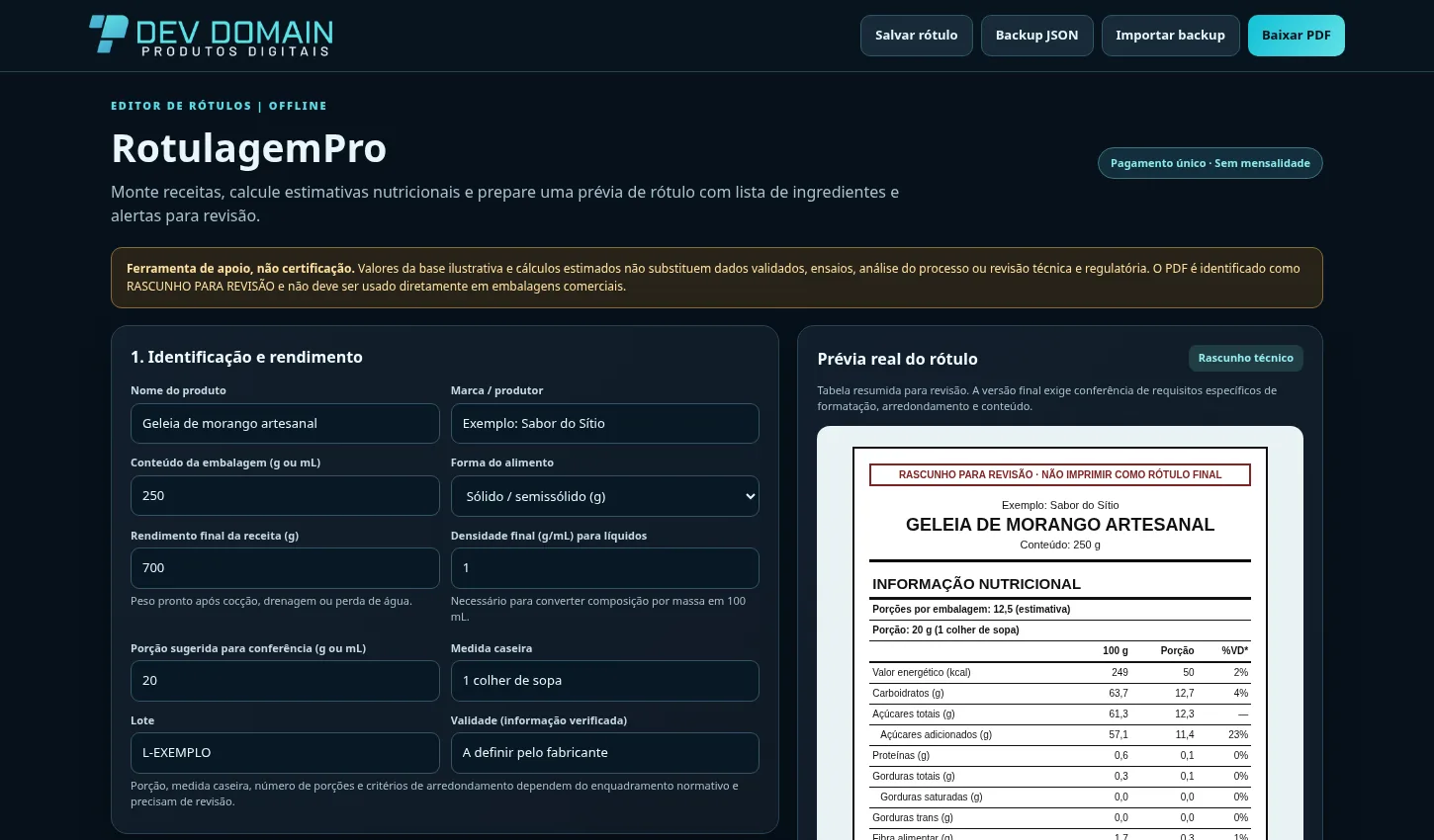 Captura real da interface de RotulagemPro