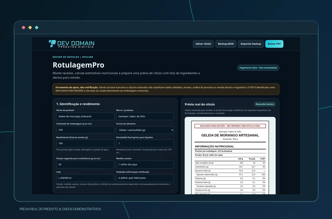 Captura real da interface: RotulagemPro